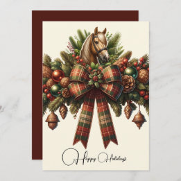 Happy Holidays Dressage Christmas Invitation