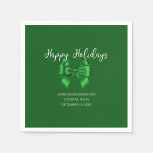 Happy Holidays Elegant Green  Napkin