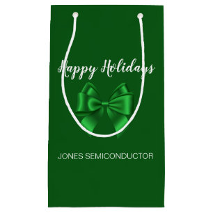 Happy Holidays Elegant Green  Small Gift Bag