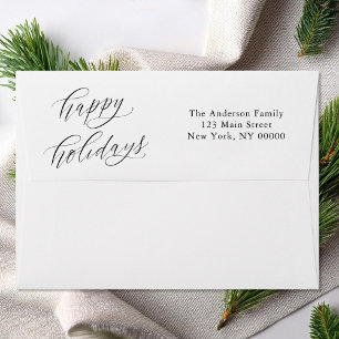 Happy Holidays Elegant Minimalist Christmas  Envelope