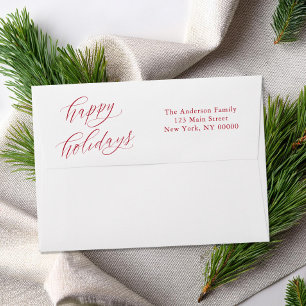 Happy Holidays Elegant Minimalist Christmas Envelope