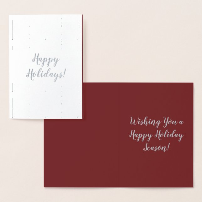 Happy Holidays Elegant Red Foil Card (Display)