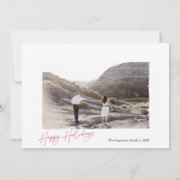 Happy Holidays Elegant Script with Torn Edge Frame