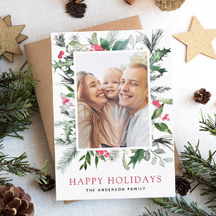 Happy Holidays Family Photo Card