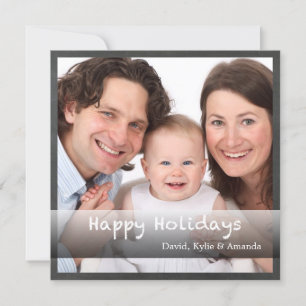 Happy Holidays Family Photo Chalkboard Custom Card