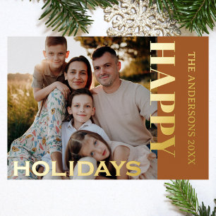 Happy Holidays Family Photo Classic Gingerbread