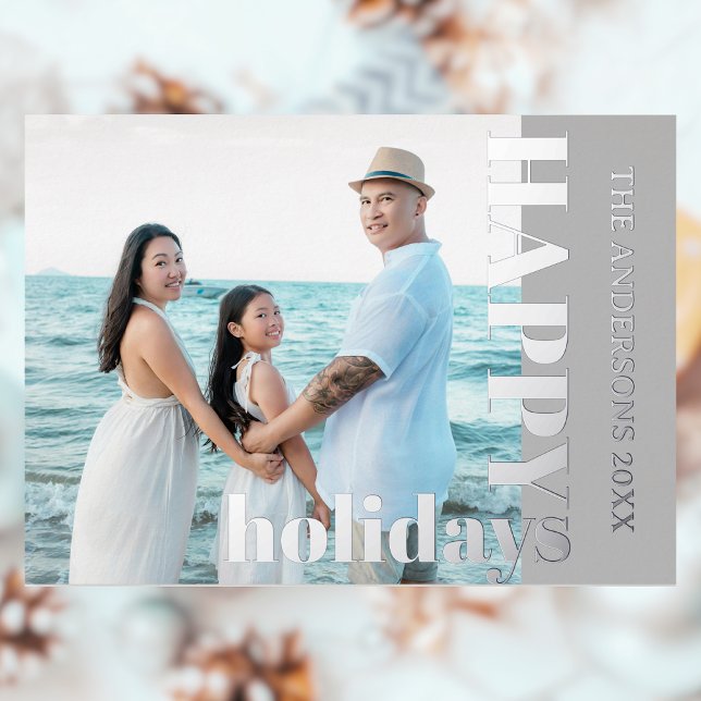Happy Holidays Family Photo | Classic Light Grey (Creator Uploaded)