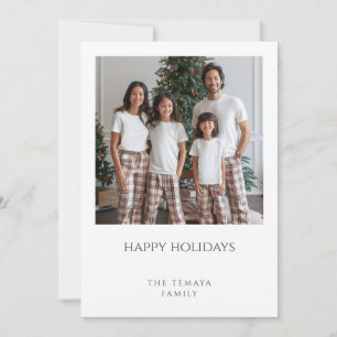 Happy Holidays Family Photo Plaid Pyjamas Holiday Card