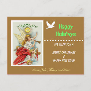 Happy Holidays family photo postcard