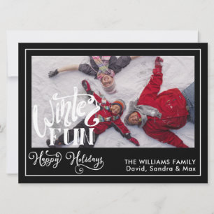 Happy Holidays Family Winter Fun Card