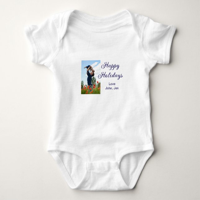 Happy holidays father son Christmas family gifts m Baby Bodysuit (Front)