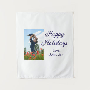 Happy holidays father son Christmas family gifts m Tapestry