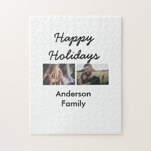 Happy holidays father son Christmas photo family n Jigsaw Puzzle