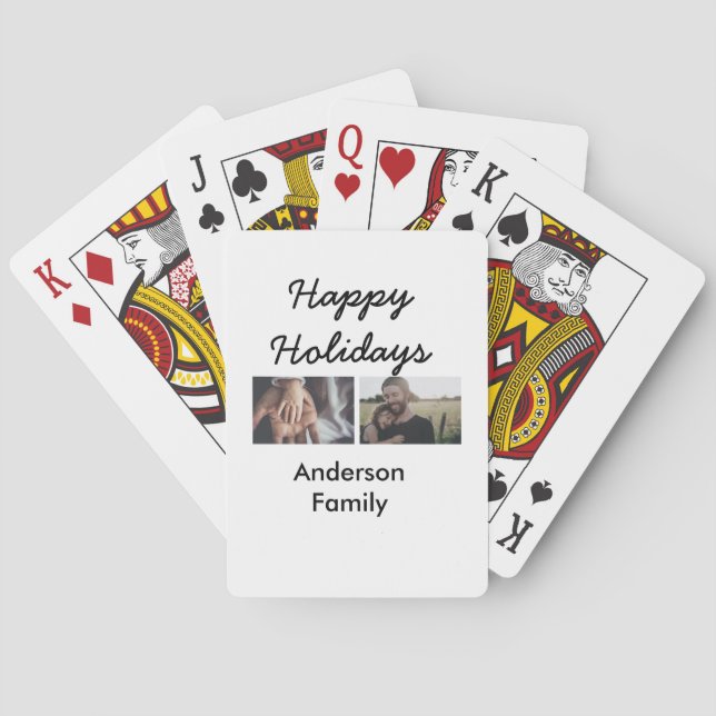 Happy holidays father son Christmas photo family n Playing Cards (Back)
