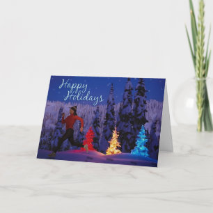 Happy Holidays  - Female Runner Holiday Card