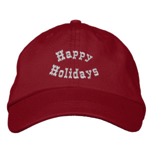 Happy Holidays Festive Embroidered Hat
