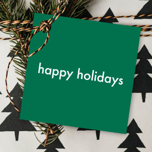 Happy Holidays Festive Green Modern Minimalist Favour Tags