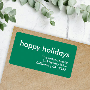 Happy Holidays Festive Green Modern Minimalist Label