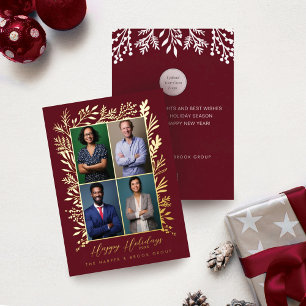 Happy Holidays Festive Holly Team Photos Business 