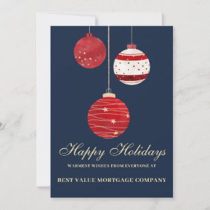 Happy Holidays Flat Watercolor Business  Holiday Card