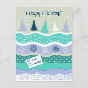 Happy Holidays for Co-worker Snowflakes Scrapbookg Holiday Postcard