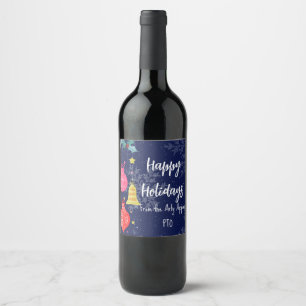 happy holidays from a social distance neighbour wine label