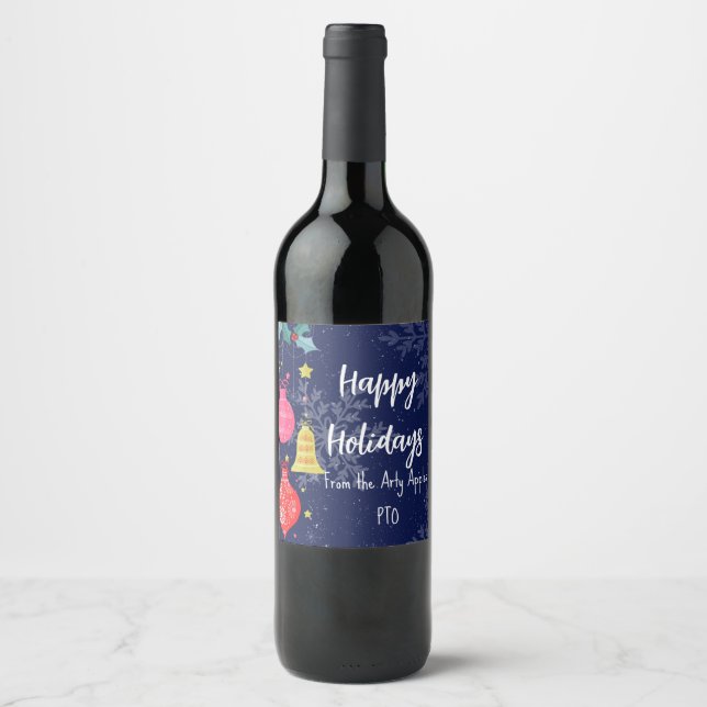 happy holidays from a social distance neighbour wine label (Front)