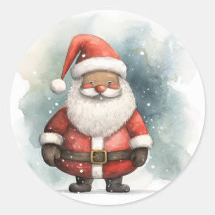 Happy Holidays from Black Santa Classic Round Sticker