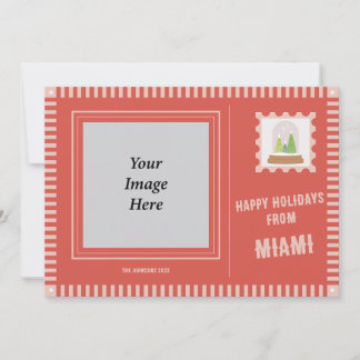 Happy Holidays from Custom Photo Name Location Holiday Card