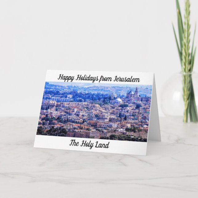 Happy Holidays from Jerusalem, The Holy Land Thank You Card (Front)