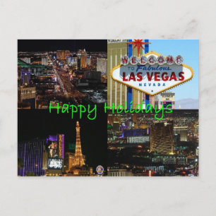 Happy Holidays from Las Vegas Scenic Postcard
