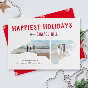 Happy Holidays from North Carolina Two Photo Holiday Card