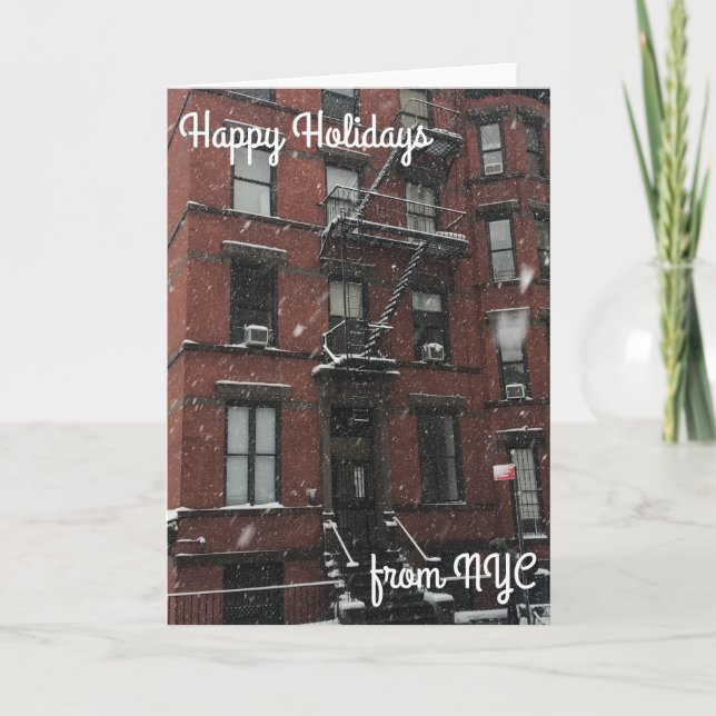 Happy Holidays from NYC Christmas Hanukkah Snow Holiday Card (Front)
