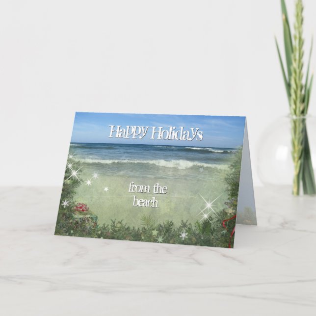 Happy Holidays from the Beach Holiday Card (Front)