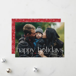 Happy Holidays Full Bleed Photo Holiday Card
