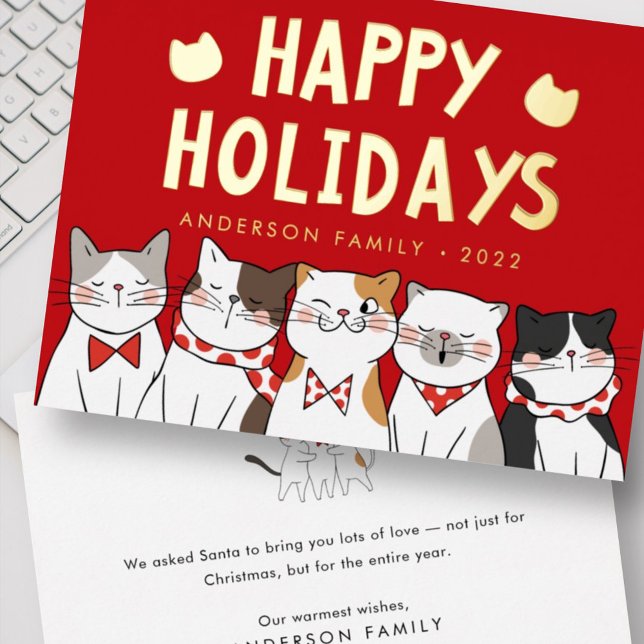 Happy Holidays Funny Cute Cats Caroling (Creator Uploaded)