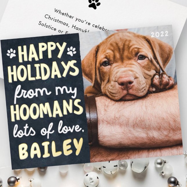 Happy Holidays Funny Modern Pet Custom Photo (Creator Uploaded)
