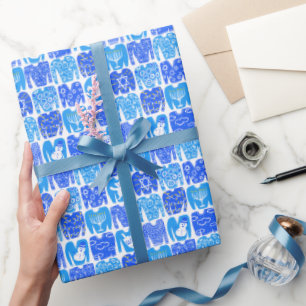 HAPPY HOLIDAYS Funny Ugly Hanukkah Sweaters Wrapping Paper