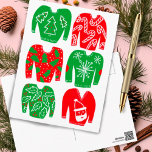 HAPPY HOLIDAYS Funny Ugly Xmas Sweaters Postcard<br><div class="desc">Add your own text to the front and back,  or change the colours. Take a look at my shop for more!</div>