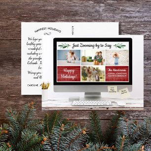 Happy Holidays Funny Zoom Quarantine Photo Collage Postcard