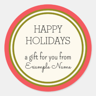 Happy Holidays Gift Label Template