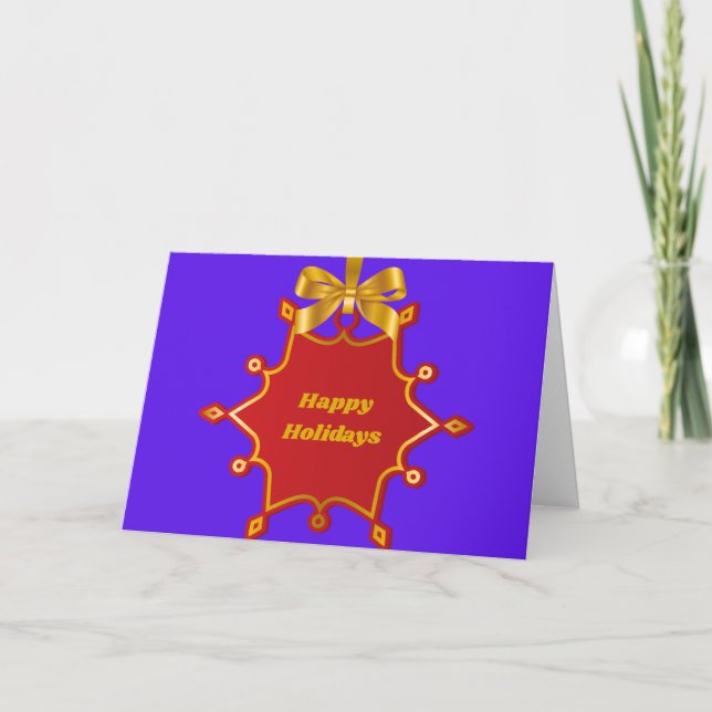Happy Holidays Gift Tag Greeting Card (Front)