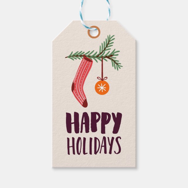 Happy holidays gift tags (Front)