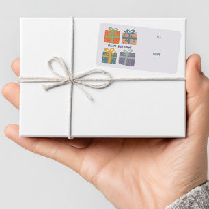 HAPPY HOLIDAYS Gifts Bows Christmas CUSTOM TO FROM Label