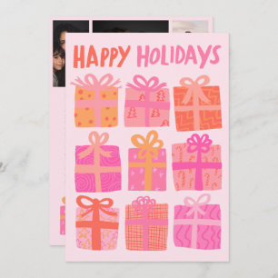 HAPPY HOLIDAYS Gifts Christmas CUSTOM 3 Photos Holiday Card