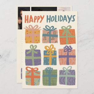HAPPY HOLIDAYS Gifts Christmas CUSTOM 3 Photos  Holiday Card