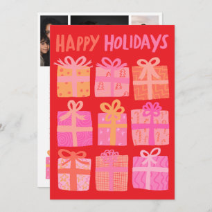 HAPPY HOLIDAYS Gifts Christmas CUSTOM 3 Photos  Holiday Card