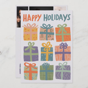 HAPPY HOLIDAYS Gifts Christmas CUSTOM 3 Photos Holiday Card