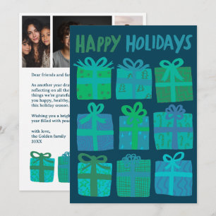 HAPPY HOLIDAYS Gifts Christmas CUSTOM 3 Photos  Holiday Card