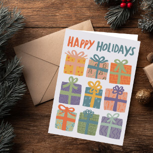 HAPPY HOLIDAYS Gifts Christmas CUSTOM Hand-Drawn Holiday Card